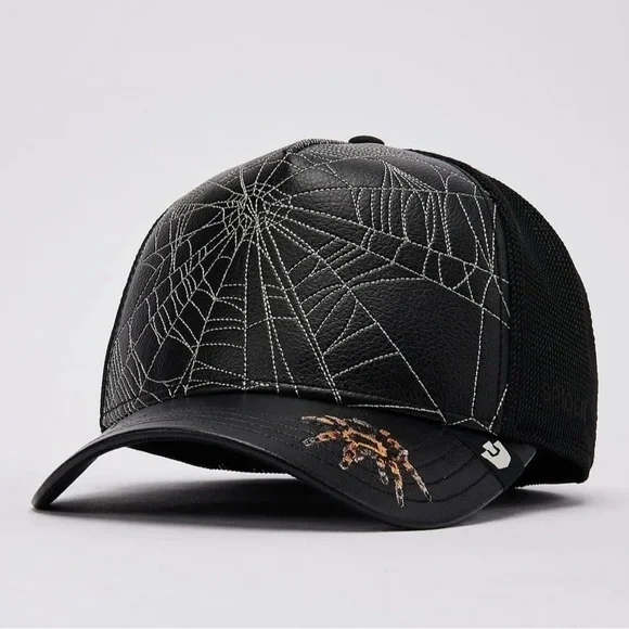 Goorin Bros Black SPIDER WEBS Limited Edition Trucker Hat. Limited Edition NWT - Picture 2 of 8